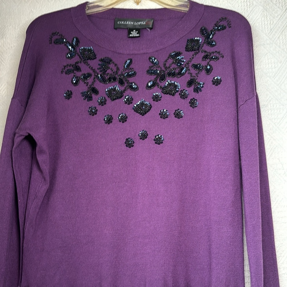 Colleen Lopez sequined long sleeve sweater